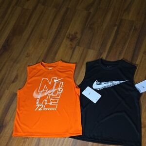 Nike Kids' BUNDLE Orange and Black Tank Tops KIDS SIZE NWT